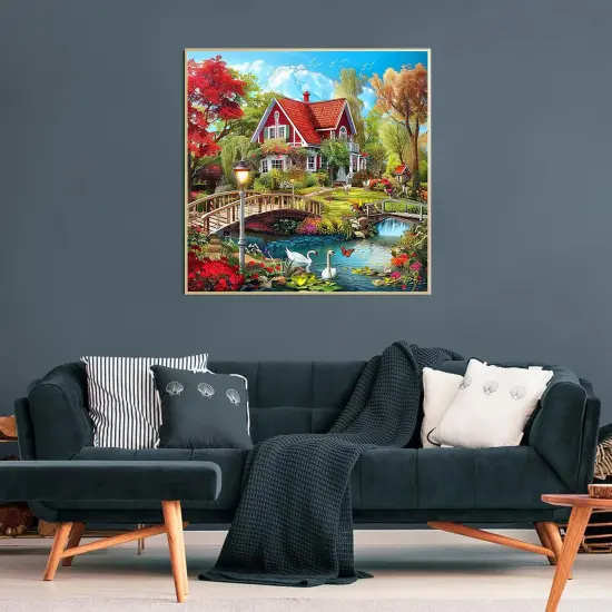 Diamond Art Kits for Adults,5D countryside Diamond Painting DIY landscape Diamond Art Diamond Painting Kit for Adult,Round Full Drill Diamonds, Diamond Art Kits 13.78x13.78inch {2}