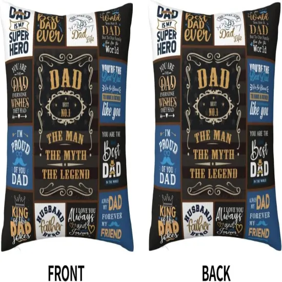 Dad Gifts from Daughter, Gift for Dad from Son, Dads Birthday Gifts Ideas, Presents for Dad from Kids, Best Dad Gifts, Father Bday Gifts Throw Pillow Covers 18 x 18 Inch {4}