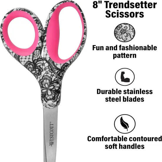 Trendsetter Straight Lace Pattern Scissor, 8" (16660) {4}