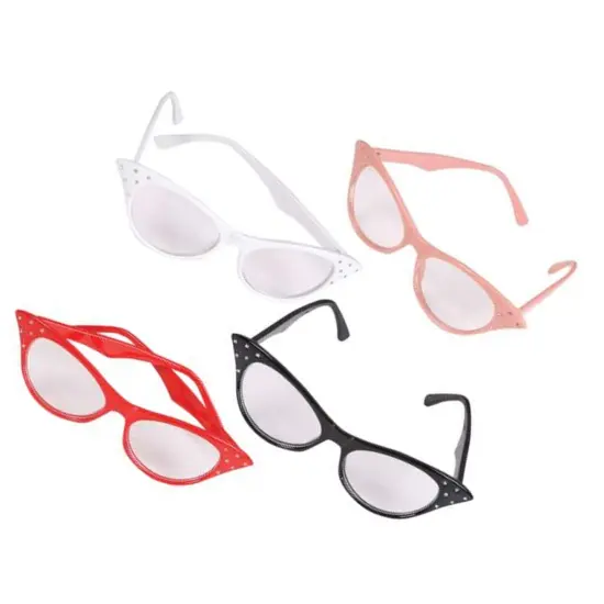 Cat Eye Retro Glasses 6 Inches Wide Plastic Frame {2}