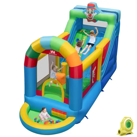 Inflatable Bounce House Obstacle Course with Ball Pit and Silde with 735W Blower {5}