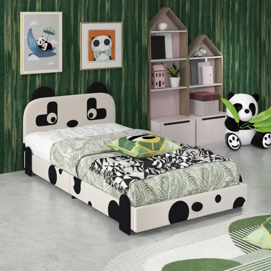 Twin Size Kids Bed with Cute Panda Headboard {2}