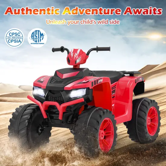 Red 24V Electric Ride-On ATV for Kids with Wireless Connection, 3-8 Years Old {5}