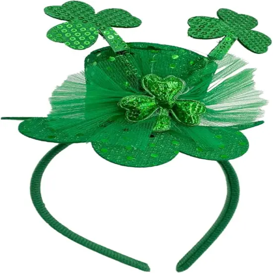St. Patrick's Day Sequin Headband, Green Hair Accessory for Holidays and Themed Parties, One Size Fits Most {1}