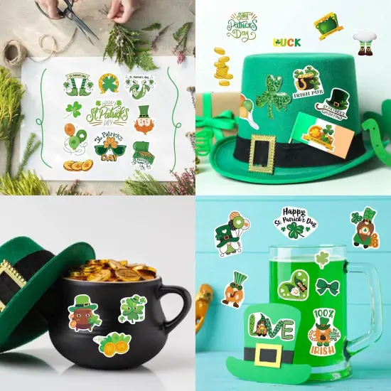 309PCS St. Patrick's Day Theme Stickers Shamrock Stickers for Kids Irish Stickers {5}