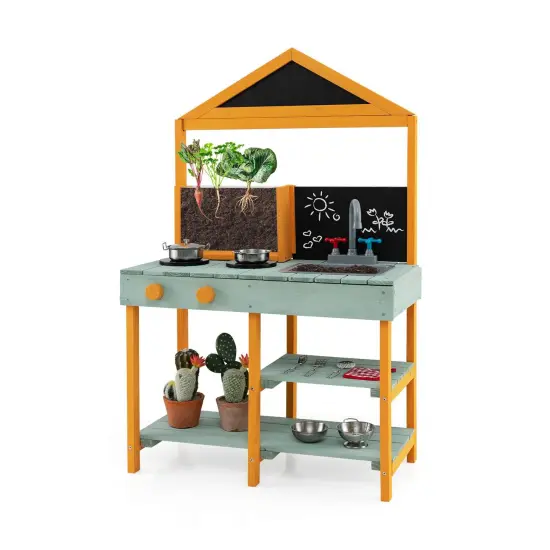 Kids Kitchen Playset with Root Viewer Planter and Rotatable Faucet {1}