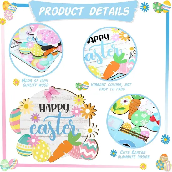 Easter Tiered Tray Decor Happy Easter Tiered Tray Ornament Rustic Farmhouse Spring Sign Bunny Truck Gnome Egg Wooden Sign {4}