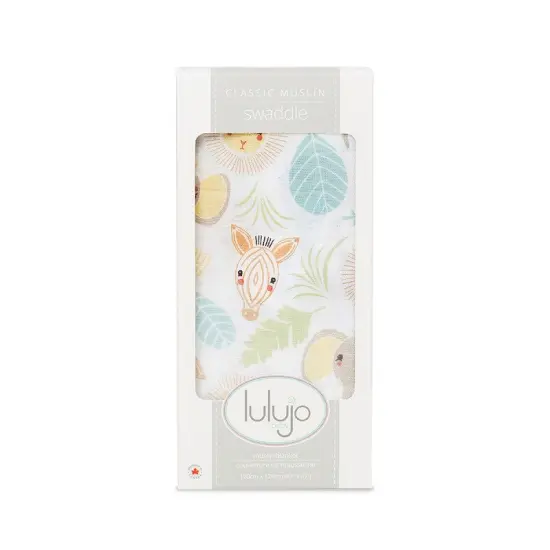 Jungle Cotton Muslin Baby Swaddle by Lulujo {2}