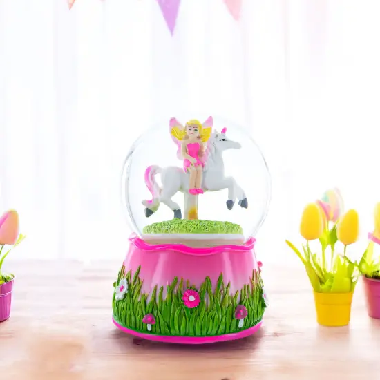 Unicorn Carousel with Fairy Musical Water Snow Globe {3}