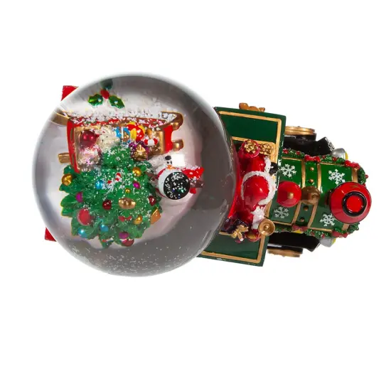 Kurt Adler 120MM Musical Santa Driving Train Water Globe {5}