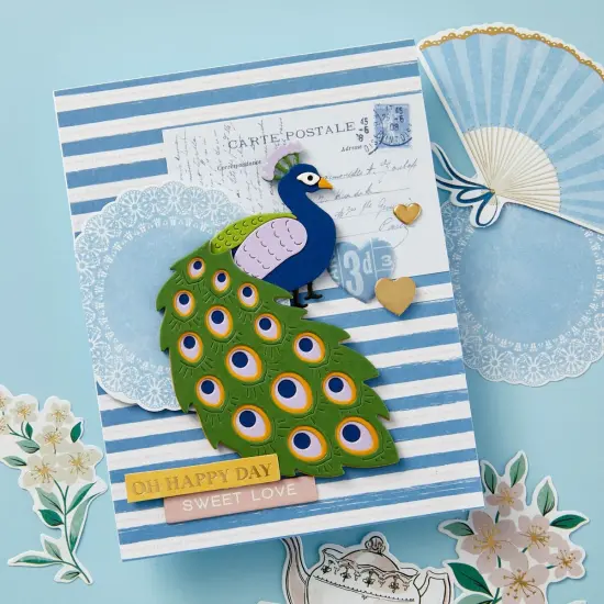 Spellbinders Etched Dies-Kaleidoscope Peacock {6}