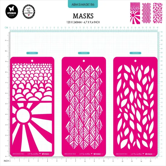 Art By Marlene Calming Trio 4.33"X8.38" Stencil-Nr. 186, Calming Trio {3}