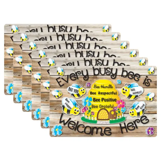 Computer Mouse Pad, 8" x 10", Every Busy Bee is Welcome Here, Pack of 6 {1}