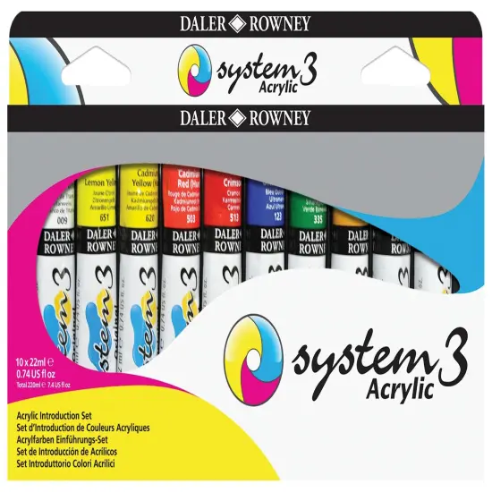 Daler-Rowney System3 Acrylic Paint Set 10/Pkg-Assorted Colors {1}