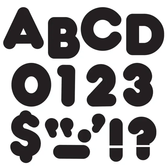 Black 4" Casual Uppercase Ready Letters&reg; {1}