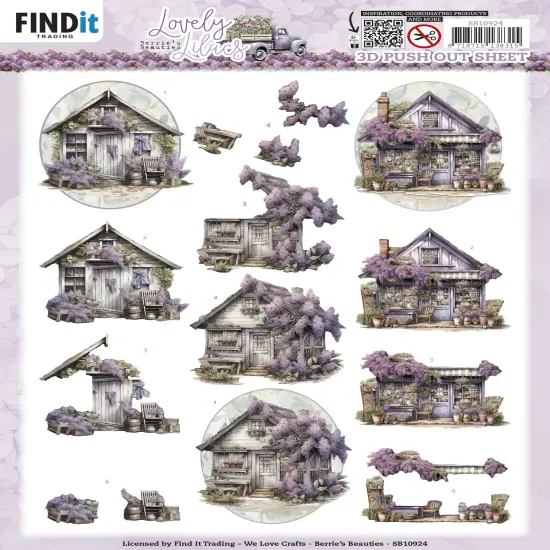 Find It Trading Berries Beauties Punchout Sheet-Lovely Houses, Lovely Lilacs {1}