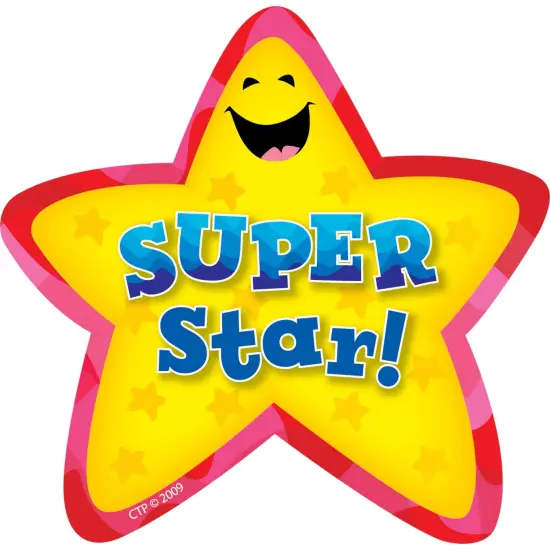 Super Star! Star Adhesive Award Badges, Pack of 36 {1}