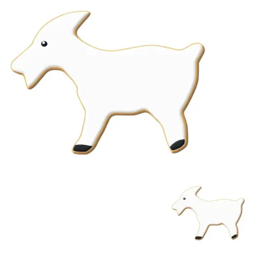 Goat Cookie Cutter 2 Pc Set. USA Tin Plate Steel - By CookieCutter.Com {2}
