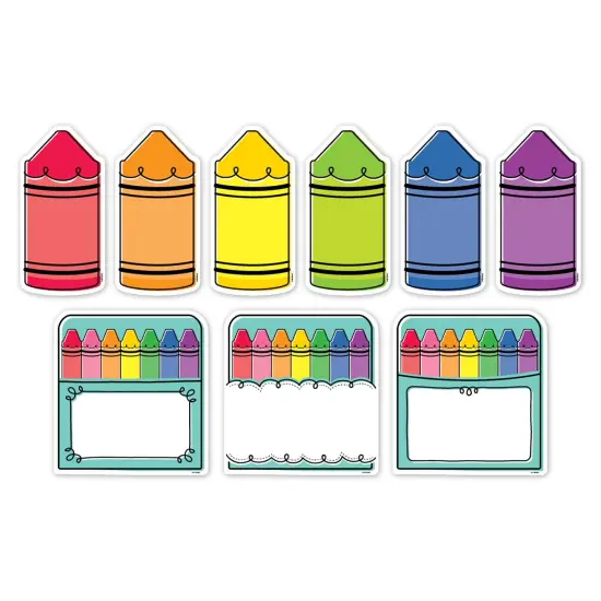 Doodle Crayons 6in Designer Cut Out Core Decor {1}