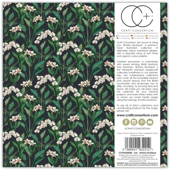 Craft Consortium Double-Sided Paper Pad 6"X6" 40/Pkg-Botany Boutique {2}