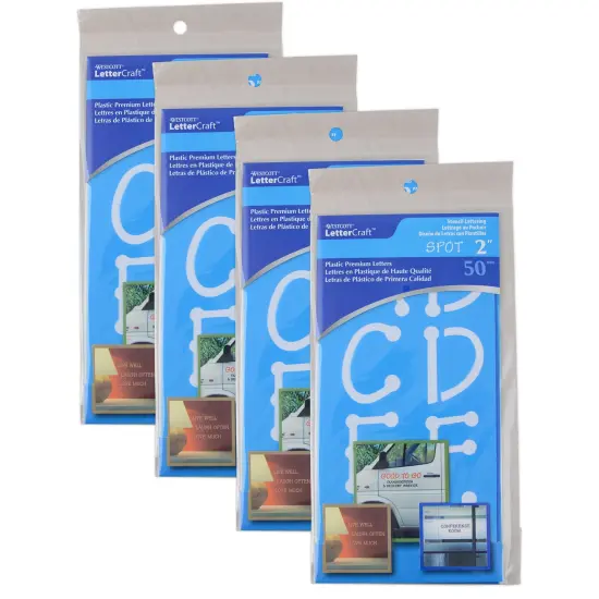 LetterCraft Reusable Plastic Stencils, Full Alphabet, Spot Font, 2-Inch, 4 Per Pack, 4 Packs {1}