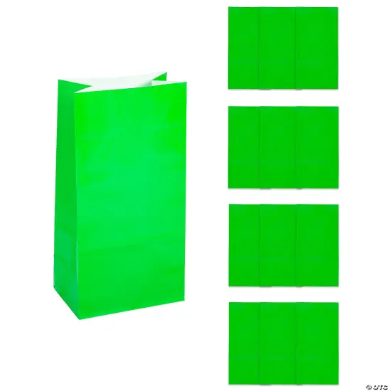 5" x 10" Paper Treat Bags - 12 Pc. Neons assorted {2}