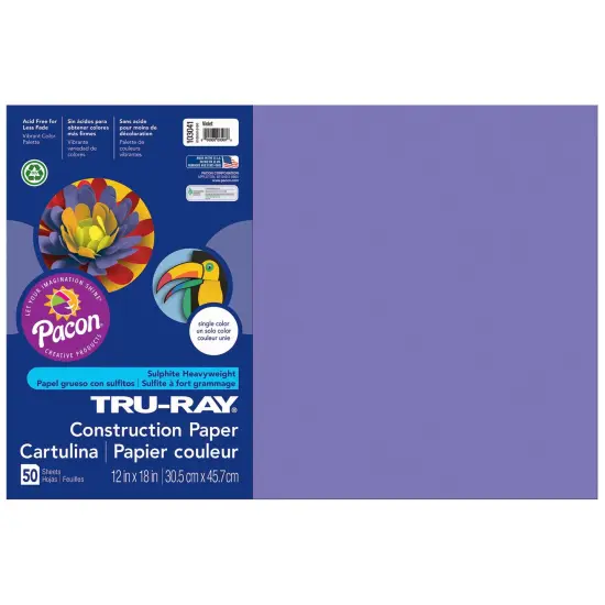 Construction Paper, Violet, 12" x 18", 50 Sheets {1}
