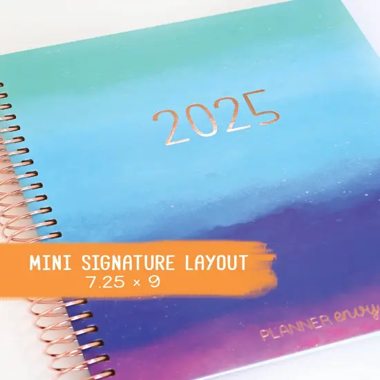 2025 Planner - Mini Signature Layout, Spiral Bound - "Cool Hues" (#508) {1}