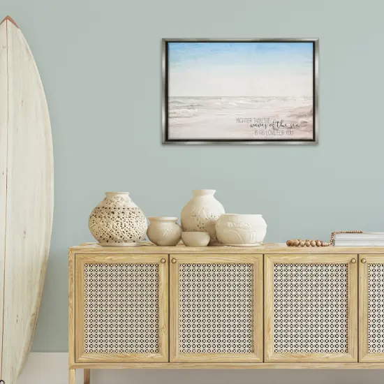 Stupell Industries Mightier Than the Waves Phrase Floating Frame By Kim Allen {2}