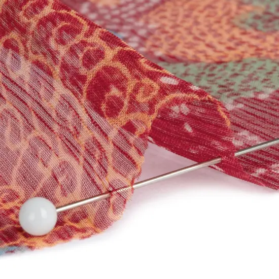 1 Yard MultiColor Crinkled Silk Chiffon 45" Wide Sheer Silk Fabric for Pleated Skirts & Blouses {2}