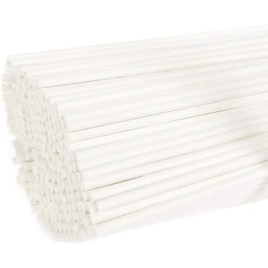 Lollipop Sticks - 300 Count 6 inch Paper Sucker Sticks, Treat Sticks for Cake Pops, Candy Melt, Apple, Chocolate, Fruit - White {6}