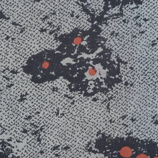 1 Yard Luxury Silk Chiffon 51" Wide Gray, White & Coral Sheer Fabric for Fashion {2}