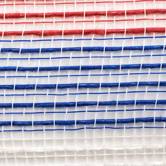 10.5" Faux Jute Stripe Mesh Ribbon: Red, White & Blue (10 Yards) {2}