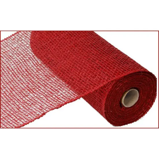 10" Poly Burlap Mesh Ribbon: Cranberry Red {1}