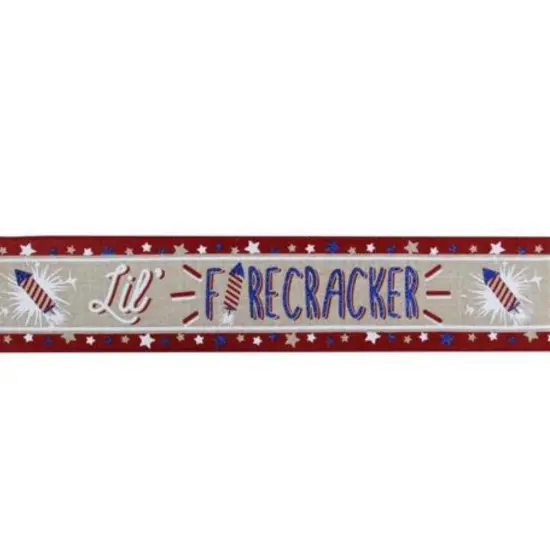 2.5" Lil Firecracker Patriotic Ribbon: Natural (10 Yards) {3}