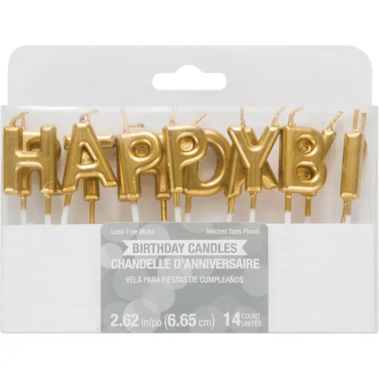 168 pc Bulk Gold Happy Birthday Candles {3}