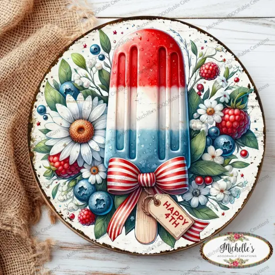 Patriotic Popsicle Summer Sign {1}