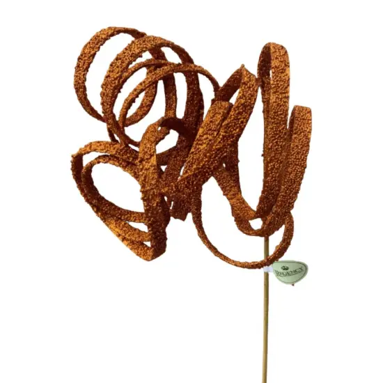 39" Glitter Loop Ribbon Spray: Orange {4}