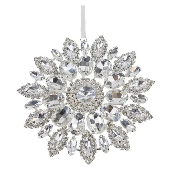 4.25in Hanging Faux Jewel Ornament: Clear {1}