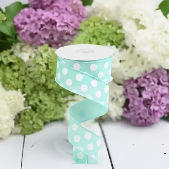 1.5" Medium Polka Dot Ribbon: Mint Green (10 Yards) {4}