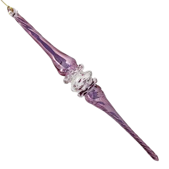 Lavender Twirl Glass Ornament {3}