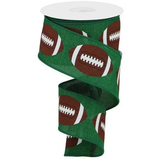 2.5" Football Ribbon: Emerald Green (10 Yards) {1}