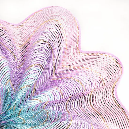 10" Metallic Foil Ombré Mesh Ribbon: Light Pink, Lavender, Ice Blue, Gold (10 Yards) {3}