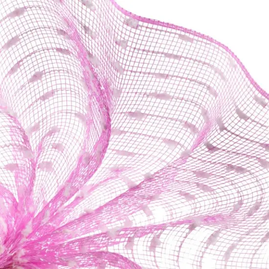 10" Snowball Deco Mesh Ribbon: Pink & White (10 Yards) {2}