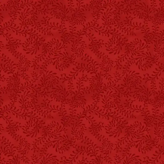 Red Swirling Leaves Cotton Wideback Fabric per yard {1}