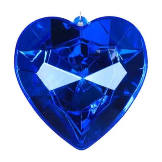 6" Acrylic Heart Jewel Ornament: Blue {1}