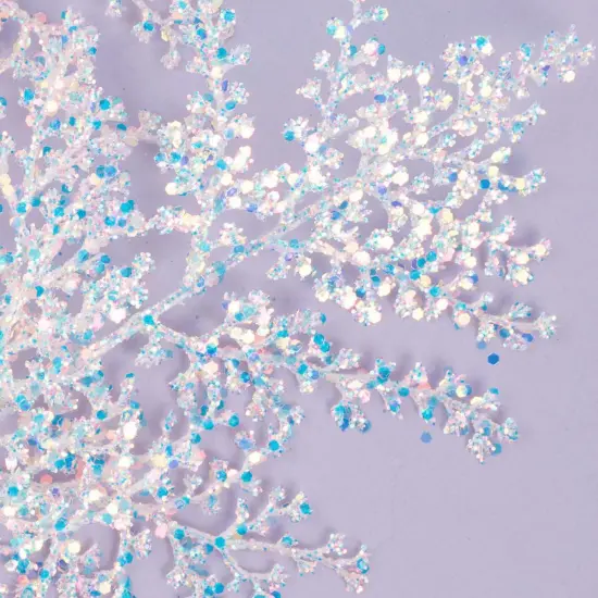 27" Glitter Metallic Fern Spray: Iridescent {3}