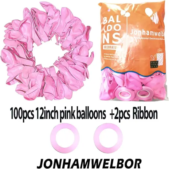 Pink Balloons 12 Inch 100 Pack Light Pastel Pink Latex Party Balloons {2}