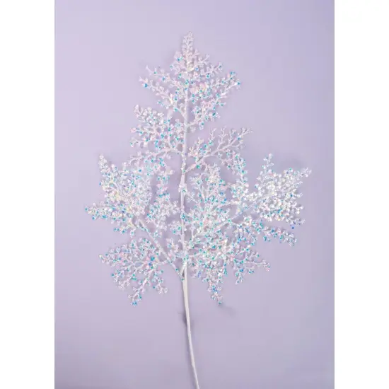 27" Glitter Metallic Fern Spray: Iridescent {4}
