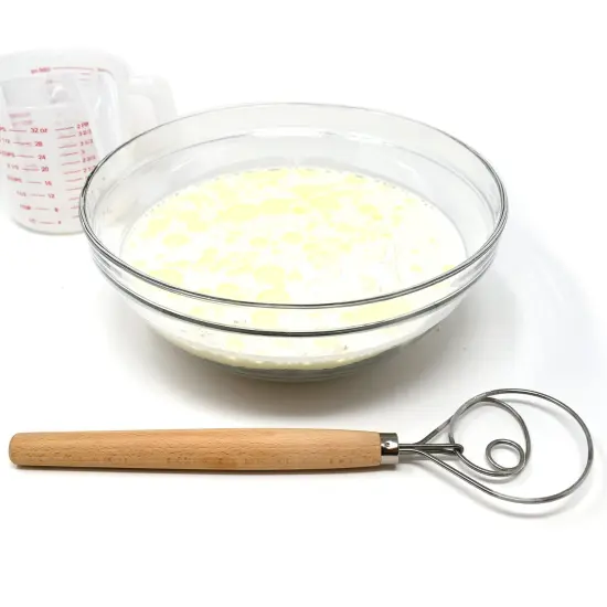 Norpro 12-inch Danish Dough Whisk, Wooden Dutch Whisk with Stainless Steel Dough Hook {4}